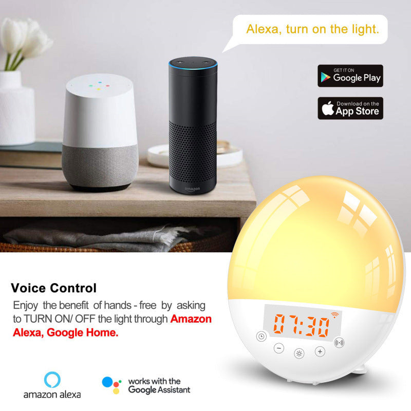 WiFi Voice Control Sunrise Alarm Clock with Natural Wake-Up Light