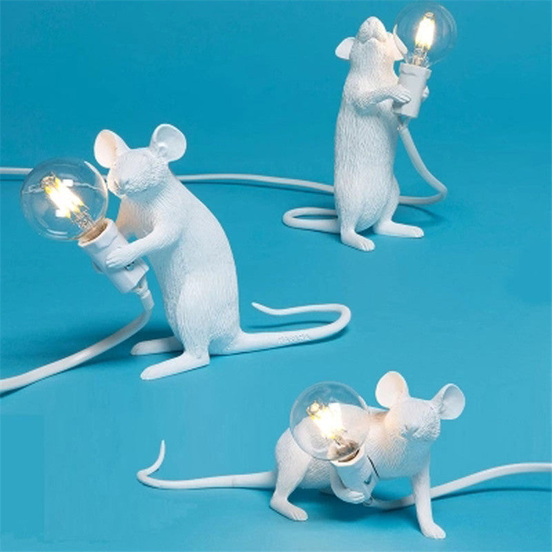 Nordic Mini Resin Mouse Light – Creative Animal Night Lamp
