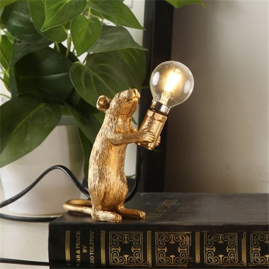 Nordic Mini Resin Mouse Light – Creative Animal Night Lamp