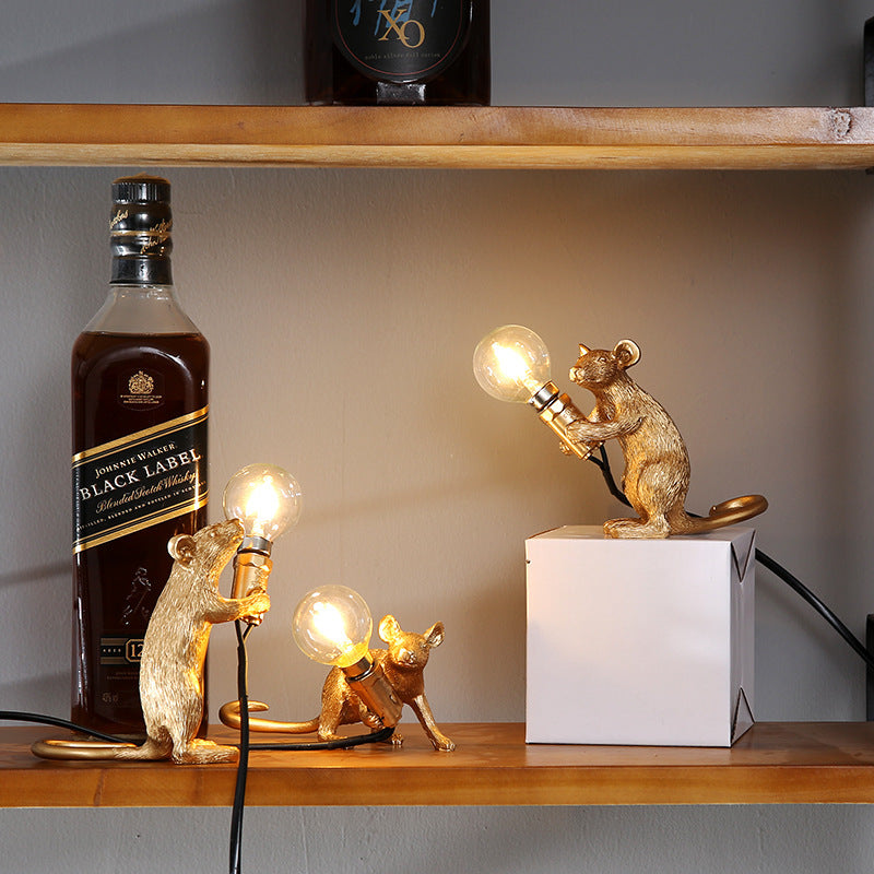 Nordic Mini Resin Mouse Light – Creative Animal Night Lamp