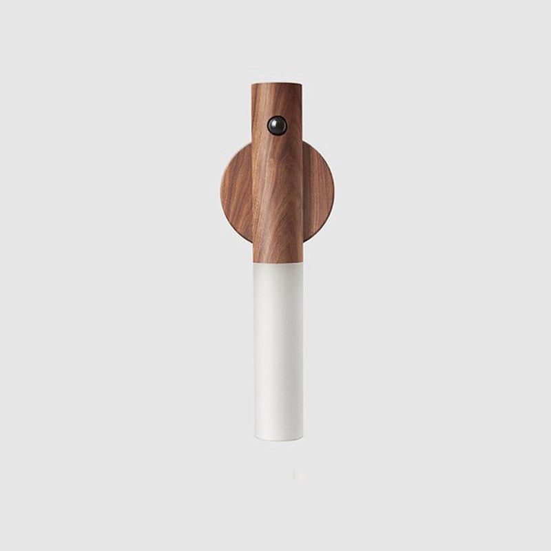 Auto Motion Sensor LED Night Light – Magnetic Wood Wireless Wall Lamp