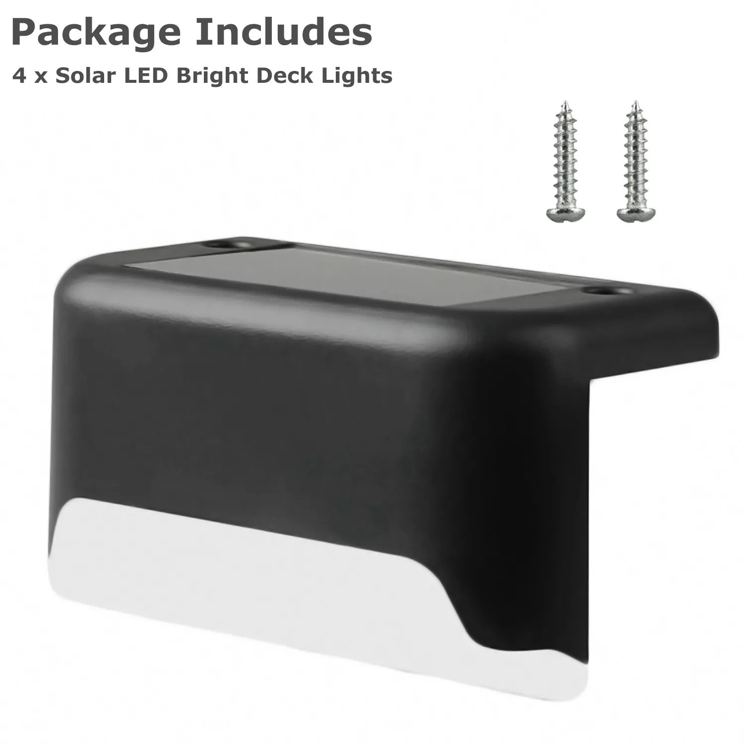 Set of 4 Solar LED Deck Lights – Outdoor Waterproof Step & Railing Lights