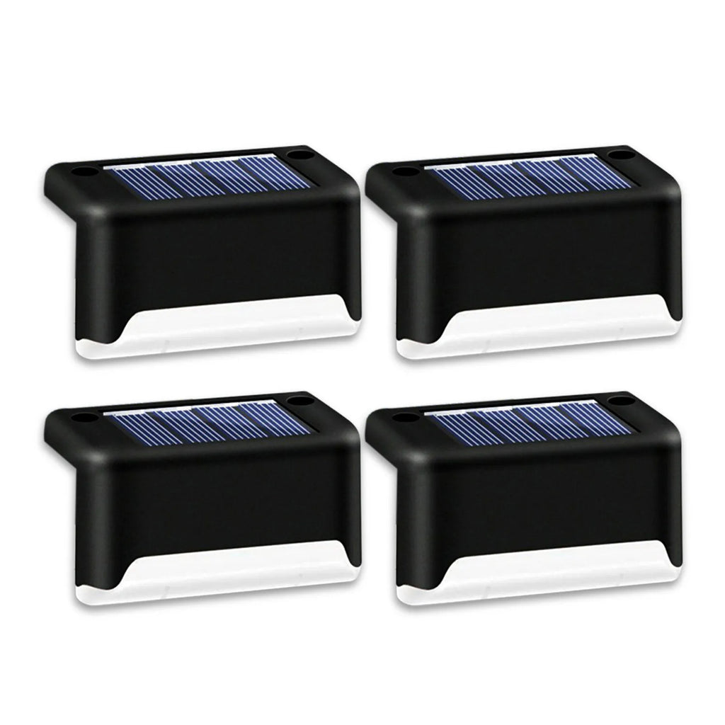 Set of 4 Solar LED Deck Lights – Outdoor Waterproof Step & Railing Lights