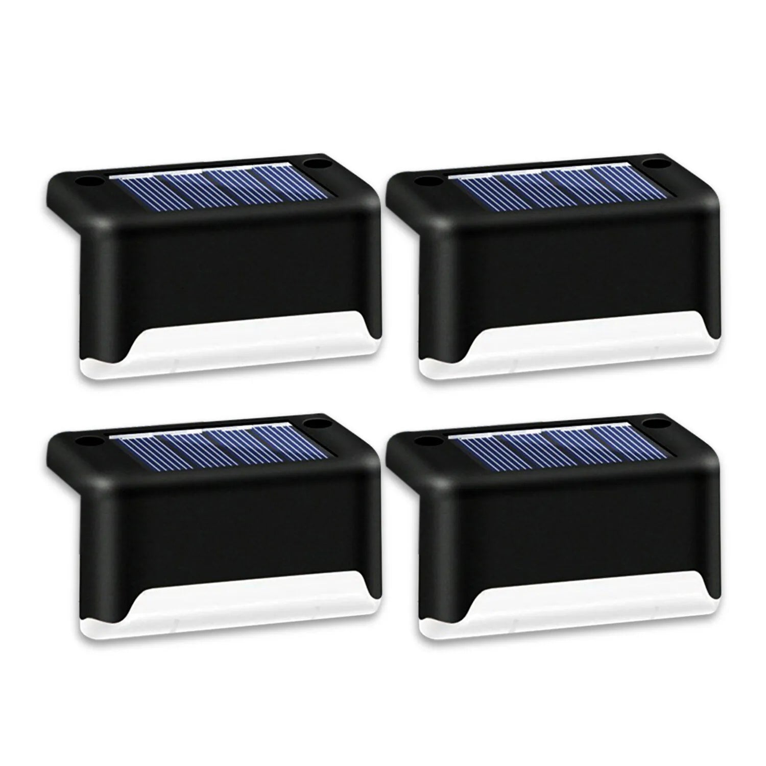 Set of 4 Solar LED Deck Lights – Outdoor Waterproof Step & Railing Lights
