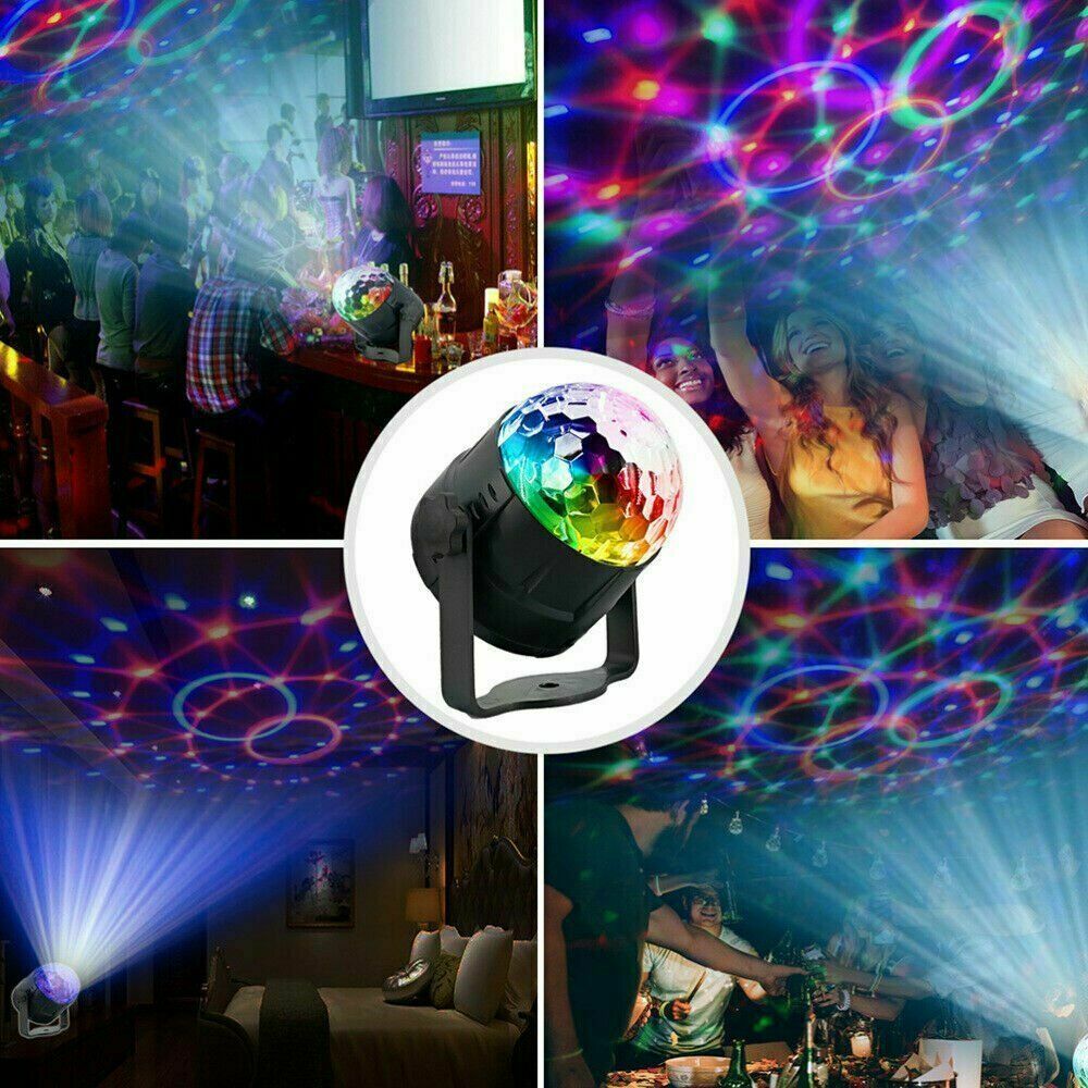 Sound Activated Disco Party Light – 7-Color LED Strobe Ball with Remote Control