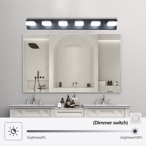 Modern 6-Light Black LED Vanity Mirror Light – Sleek Wall Fixture