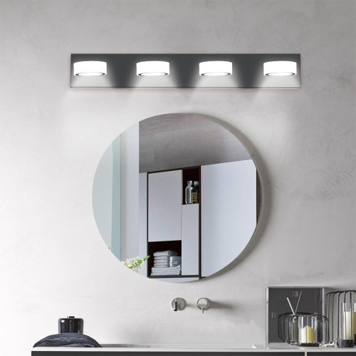 Modern 4-Light Black LED Vanity Mirror Light – Adjustable Wall Fixture