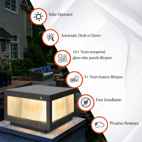 2-Pack Solar Wall Lights – Dimmable LED Outdoor Lamps with Auto On/Off