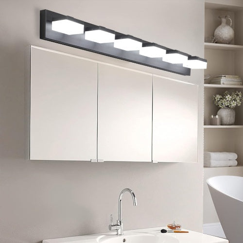 Modern 6-Light Black LED Vanity Mirror Light – Sleek Wall Fixture