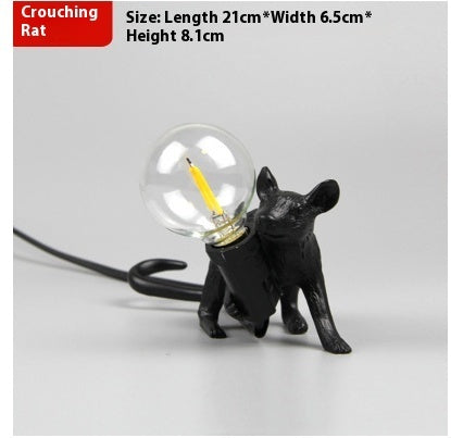 Nordic Mini Resin Mouse Light – Creative Animal Night Lamp