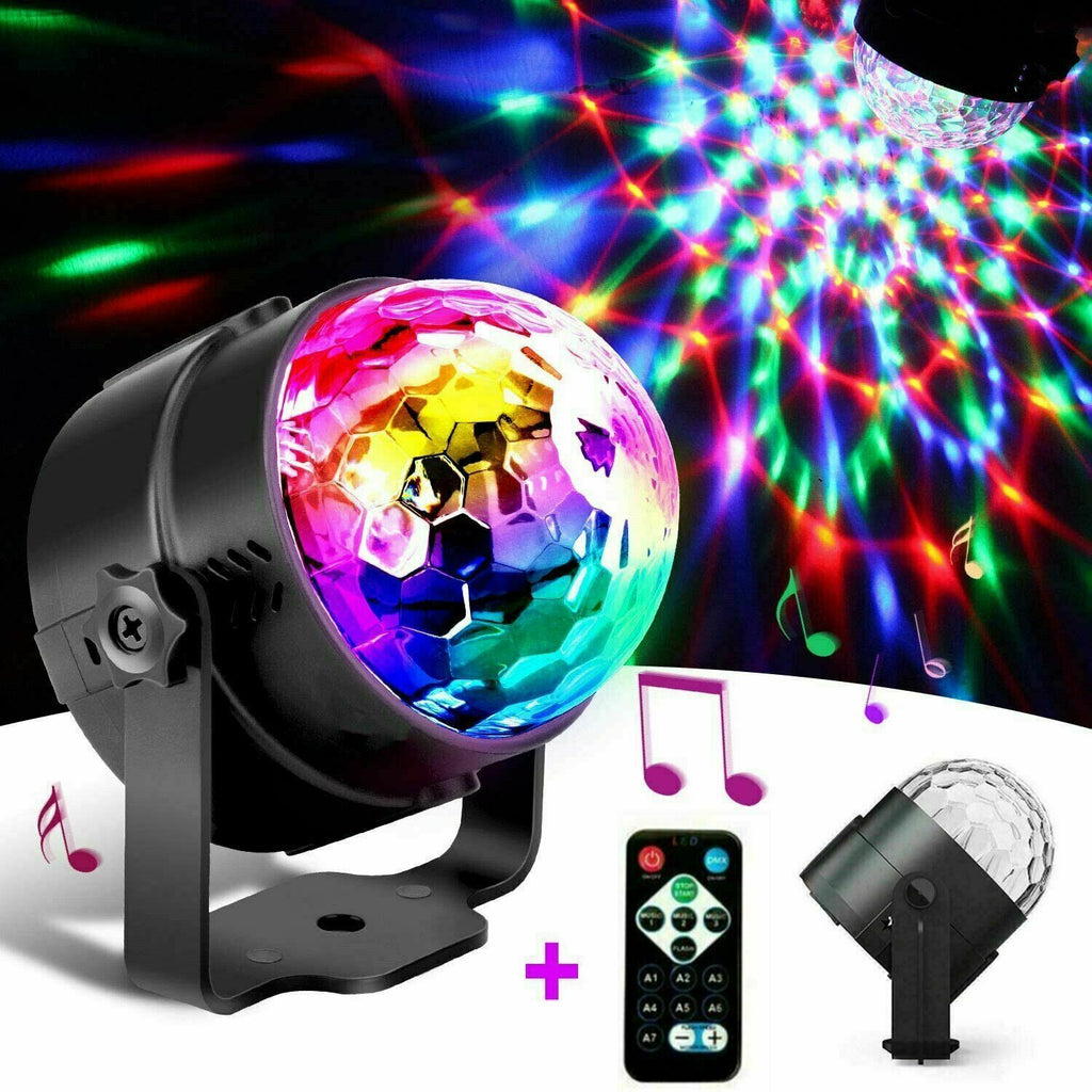 Sound Activated Disco Party Light – 7-Color LED Strobe Ball with Remote Control