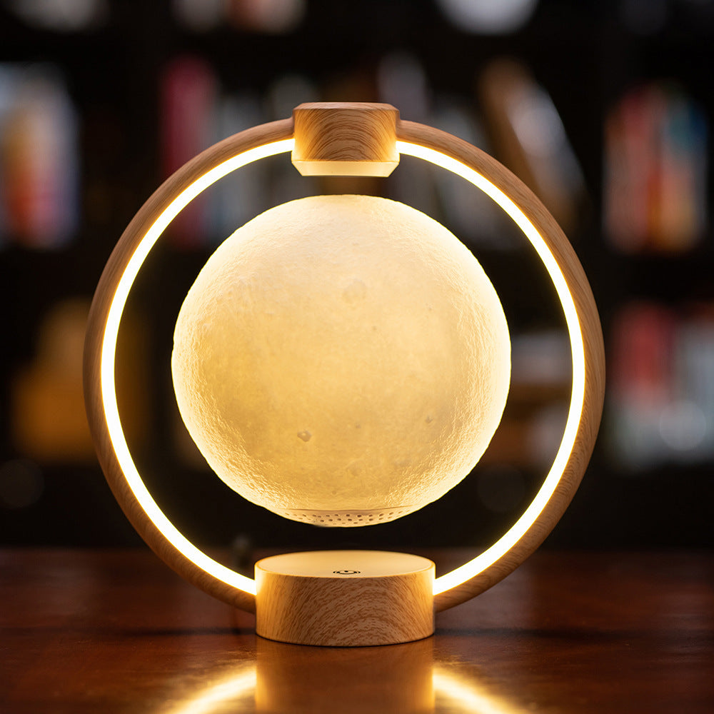Maglev Moon Lamp with Bluetooth Speaker – Levitating 3D LED Sphere