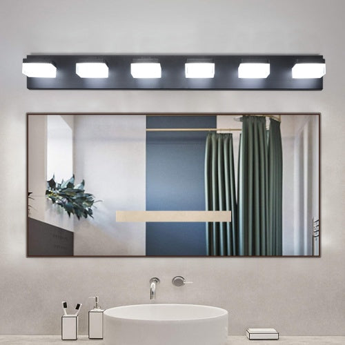 Modern 6-Light Black LED Vanity Mirror Light – Sleek Wall Fixture