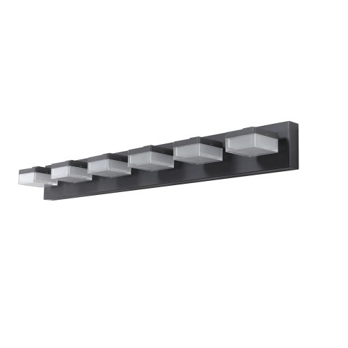 Modern 6-Light Black LED Vanity Mirror Light – Sleek Wall Fixture