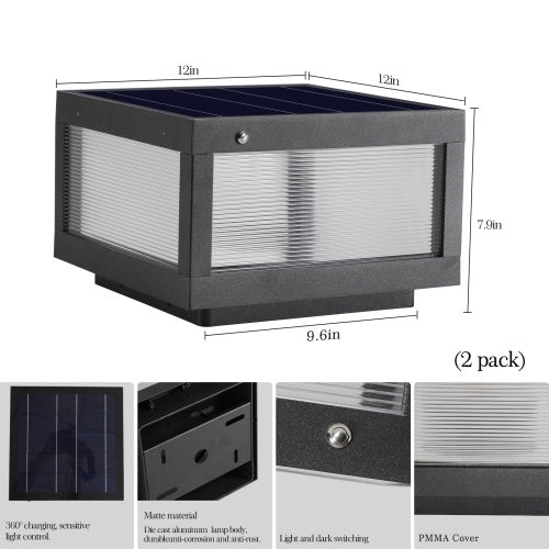 2-Pack Solar Wall Lights – Dimmable LED Outdoor Lamps with Auto On/Off