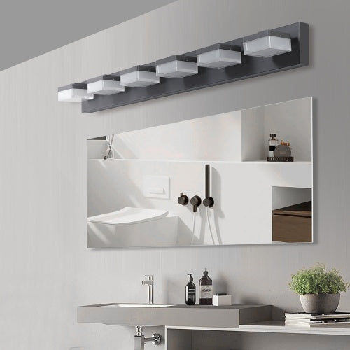 Modern 6-Light Black LED Vanity Mirror Light – Sleek Wall Fixture